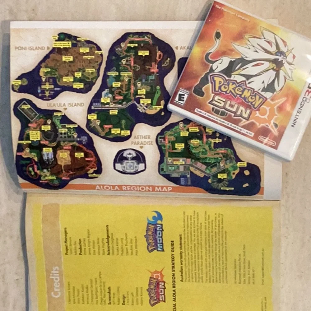 Pokemon Sun & Pokemon Moon Official Strategy Guide Aloha For Nintendo 3DS Game